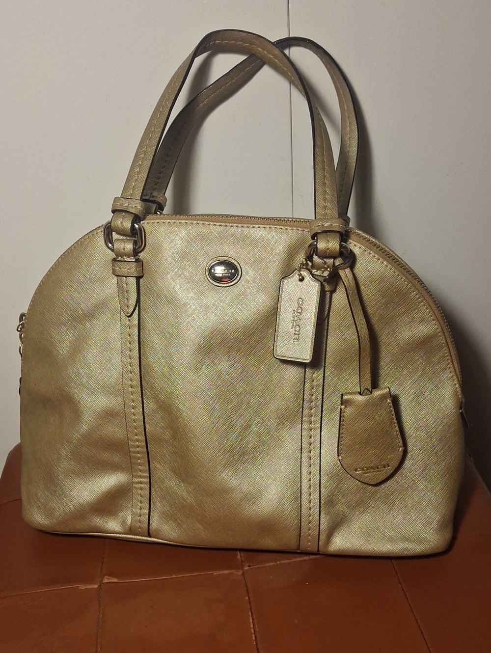 Coach Metallic Gold Dome Satchel